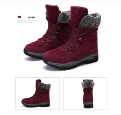 Stylish Warm Velvet Snow Boots for Women - Winter Hiking and Travel Footwear