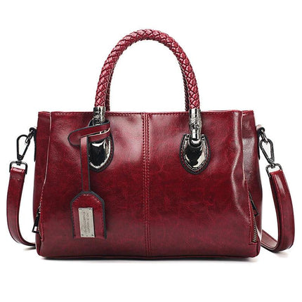 Everyday Oil Wax Leather Women's Crossbody Bag Burgundy