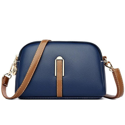 Simple Shoulder Messenger Bag With Textured PU