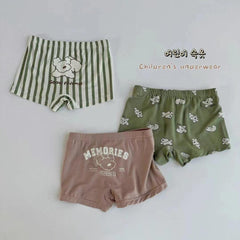 Kids' Modal Boxer Shorts 3-Piece Set with Fun Prints for Kindergarten