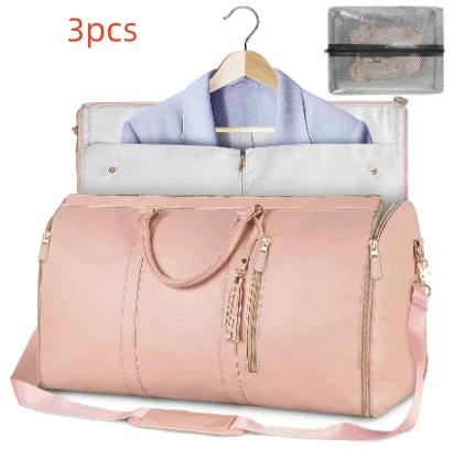 Large Foldable Travel Duffle Bag Waterproof Pink Tote