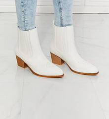 MMShoes Love the Journey Stacked Heel Chelsea Boot in White