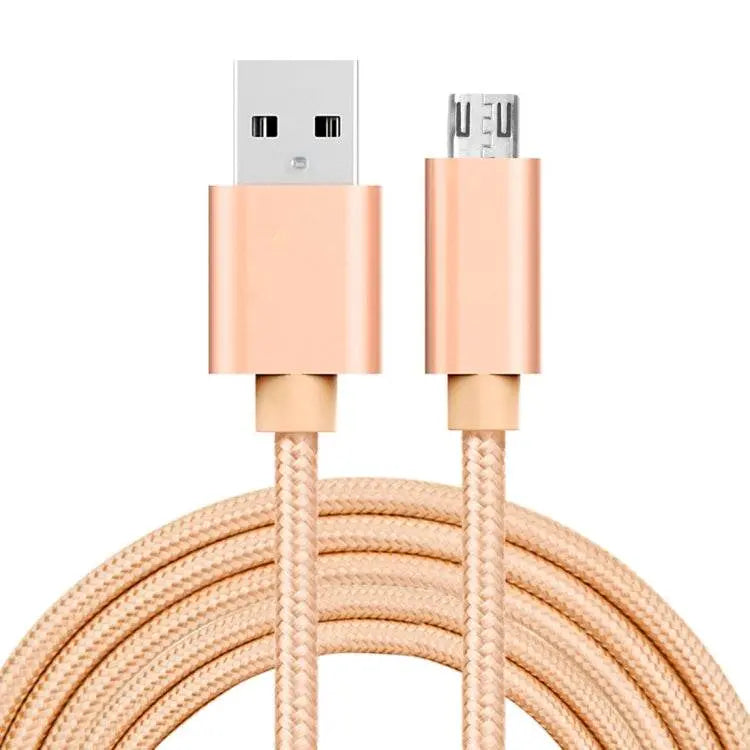 2m 3A Woven Style Metal Head Micro USB to USB Cable