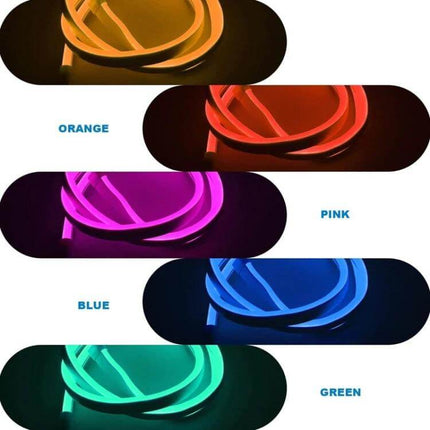 2m USB LED Light Strip Pink for Cozy Home Mood Lighting — flexible IP65 silicone strip shown in pink with other color options