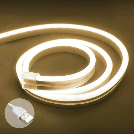 2m USB LED Light Strip Pink for Cozy Home Mood Lighting - USB-powered 2m flexible silicone strip for TV backlight, cabinets, window accents, IP65 waterproof