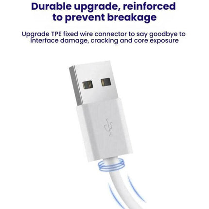 2m USB Power Cable With On Off Button For LED Light Strips showing reinforced USB-A connector and durable TPE cable