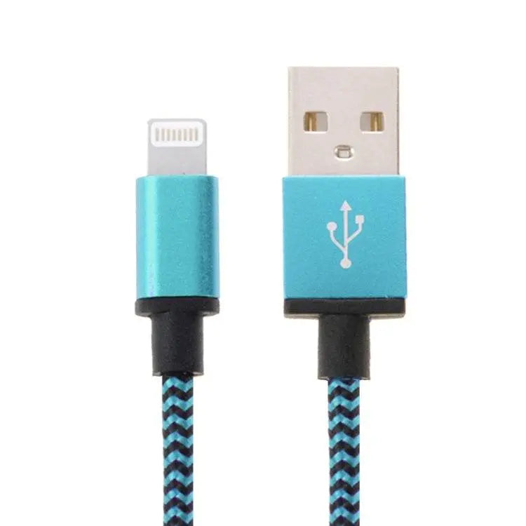 2m Woven Style 8 Pin to USB Sync Data Charging Cable