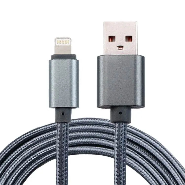 2m Woven Style Metal Head 84 Cores 8 Pin USB 2.0 Cable