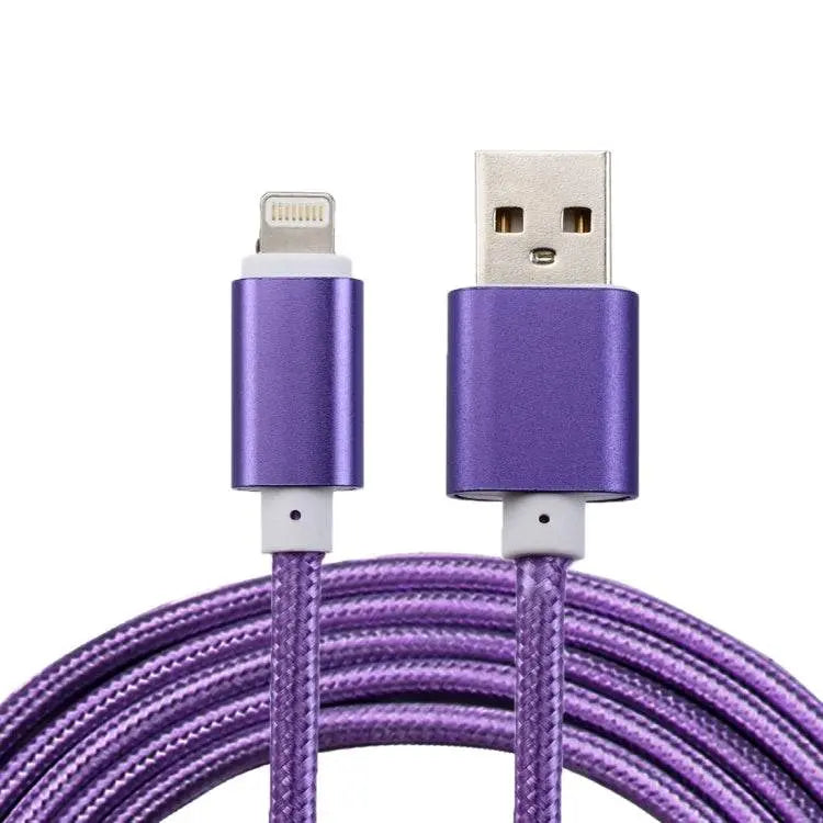 2m Woven Style Metal Head 84 Cores 8 Pin USB 2.0 Cable