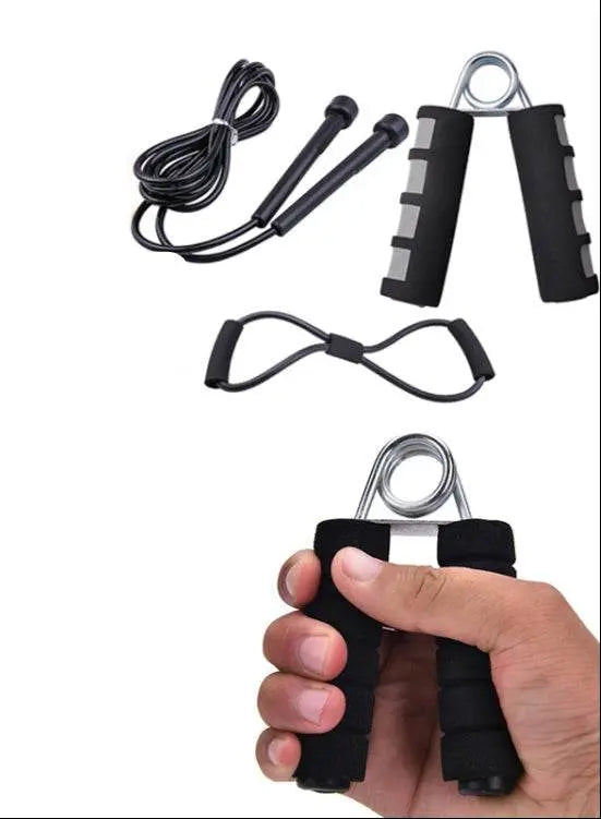 3 In 1 Portable Fitness Exercise Skipping Grip Set, 3 In 1