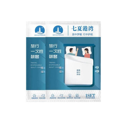 3-In-1 Travel Hotel Disposable Bedding Set For One Person pre-sterilized vacuum-packed single-use quilt cover in plant-fiber SMMS layers