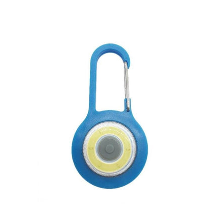 3 Pack Mini Carabiner COB Flashlight Keychain For Outdoors - blue stainless steel COB keychain light for camping and everyday carry