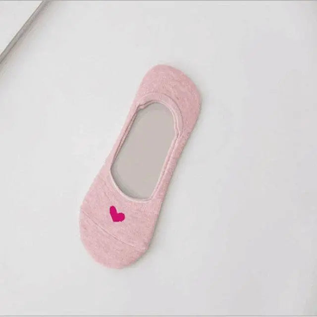 3 Pairs Non-slip Heart Pattern Invisible Socks for Women