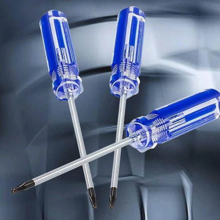3-Piece Xbox Screwdriver Set For Console Repairs Handy Tools - three blue-handled Torx T9 screwdrivers for Xbox and Xbox 360 maintenance