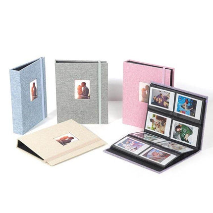 3-Inch 208-Pocket Cotton Linen Photo Album for Photos and Tickets - compact linen-covered album holding 3-inch photos, tickets and mementos