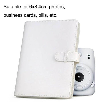 3-Inch PU Leather Retro Photo Album for Everyday Memories compact white PU leather album holding 6x8.4 cm photos, business cards and keepsakes