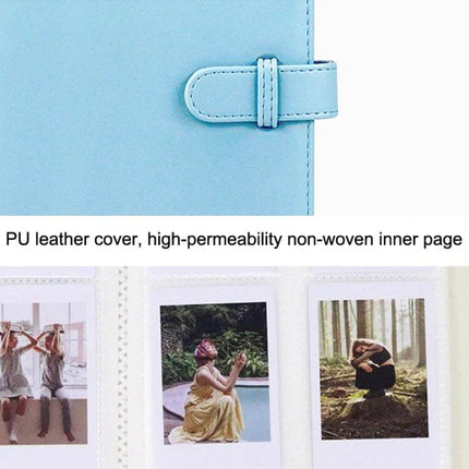 3-Inch PU Leather Retro Photo Album for Everyday Memories - light blue PU cover with non-woven pages holding 6x8.4 cm photos and keepsakes
