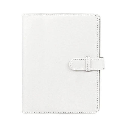 3-Inch PU Leather Retro Photo Album for Everyday Memories white PU leather compact album with snap closure, holds 6x8.4 cm photos and keepsakes