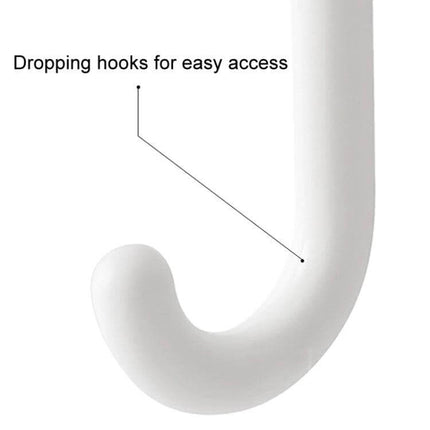 3-Piece Adhesive Wall Hooks Set, Non-Marking, Ideal For Home Or Dorm - close-up of white non-marking dropping hook for towels, keys, cords