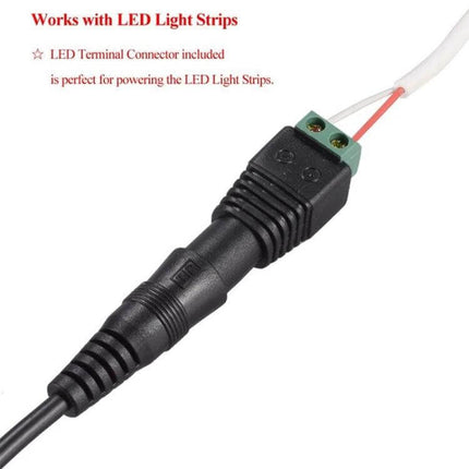 30W USB Power Adapter With Monitoring LED For Everyday Charging - compact 30W USB power adapter with LED monitoring and terminal connector for LED strips