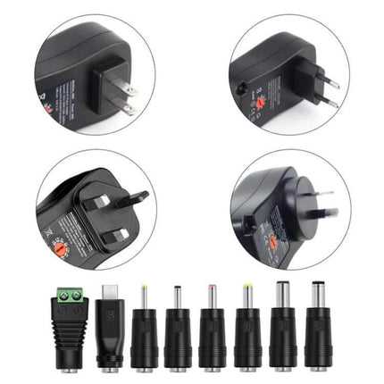 30W USB Power Adapter With Monitoring LED For Everyday Charging, compact travel wall charger with multiple plug tips and LED status indicator