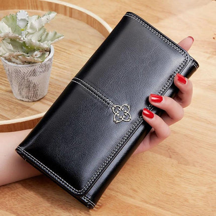 Women's Retro Long Zipper Travel Pouch Large Capacity Bag