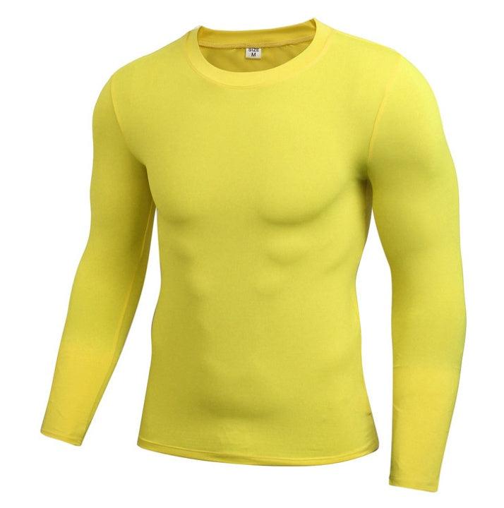 Men's Quick-Dry Performance Long Sleeve Tee - Lightweight, Comfortable, and Breathable Yellow