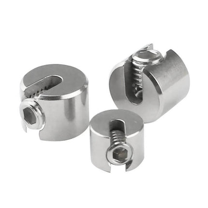 316 Stainless Steel Garden Wire Rope Fixed Clips 10 Piece Set — close-up of three corrosion-resistant stainless wire rope fixed clips