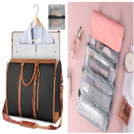 Large Foldable Travel Duffle Bag Waterproof Pink Tote
