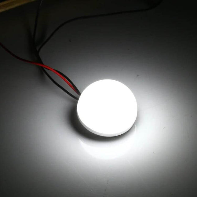 35mm Semi Circular LED Accent Light For Cabinets And Display Lighting - lit white LED accent for cabinet/display with slim aluminum housing