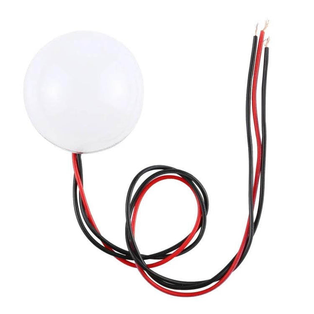 35mm Semi Circular LED Accent Light For Cabinets And Display Lighting - compact 3W DC 5V semi-circular puck with red/black wires for under-cabinet display lighting