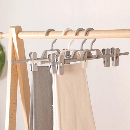 360 Degree Rotatable Non Slip Clothes Hanger For Wardrobe With Pants Clip - thickened PP plastic hanger with 360° rotation and adjustable non-marking clips