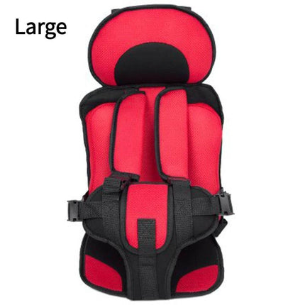 Portable Infant Safety Seat for Babies and Toddlers in Cars - red black detachable seat back, padded harness for ages 9 months to 6 years