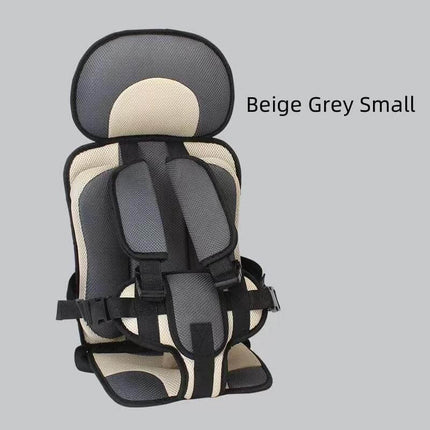 Portable Infant Safety Seat for Babies and Toddlers in Cars - beige grey small detachable back for travel and everyday car use