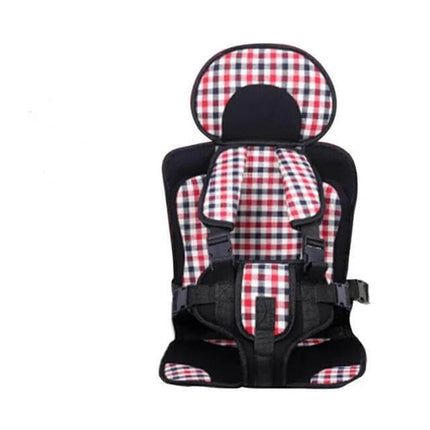 Portable Infant Safety Seat for Babies and Toddlers in Cars - red plaid detachable seat back for travel and daily commutes
