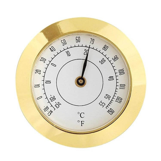 38mm Hygrometer For Home, Guitar And Violin Instrument Cases compact gold metal dial hygrometer for instrument cases and small storage spaces