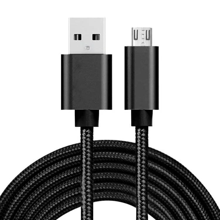 3A Woven Style Metal Head Micro USB to USB Cable 3m Length