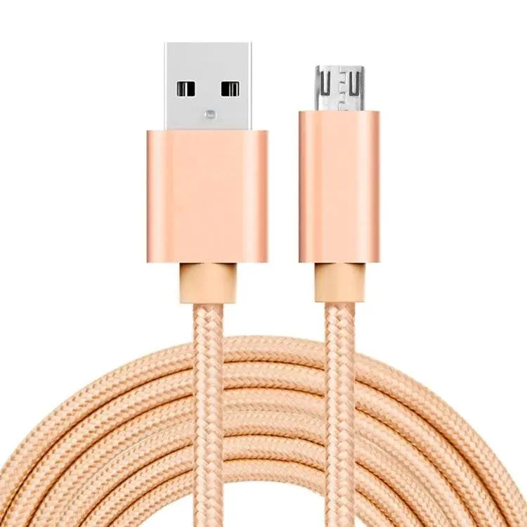 3A Woven Style Metal Head Micro USB to USB Cable 3m Length