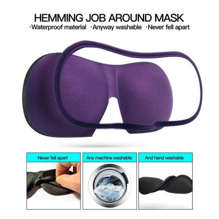 3D Adjustable Memory Foam Sleep Eye Mask with Anti Slip Silicone purple contoured washable eye mask with non-slip silicone band