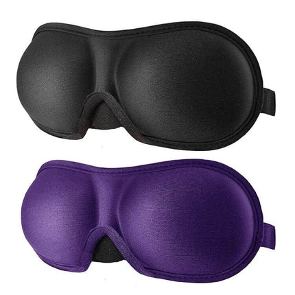 3D Adjustable Memory Foam Sleep Eye Mask with Anti Slip Silicone - contoured blackout sleep mask with non-slip silicone band and adjustable Velcro strap