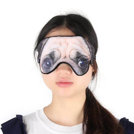 3D Eye Mask For Sleep With Animal Printed Design Soft Comfort Travel - Pug Face 3D Contoured Sleep Mask For Travel