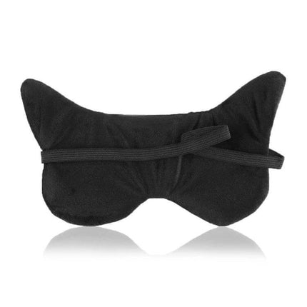 3D Eye Mask For Sleep With Animal Printed Design Soft Comfort Travel black cat-ear 3D sleep mask for travel