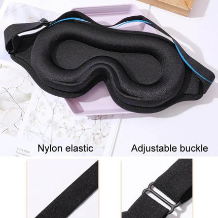 3D Eye Mask for Sleep, Breathable Memory Foam, Ergonomic Nose Bridge - black breathable memory foam sleep mask with adjustable nylon strap