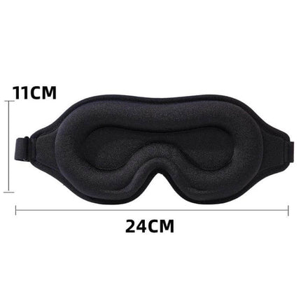 3D Eye Mask for Sleep, Breathable Memory Foam, Ergonomic Nose Bridge - black 3D contoured memory foam sleep mask 24cm x 11cm, breathable ergonomic nose bridge