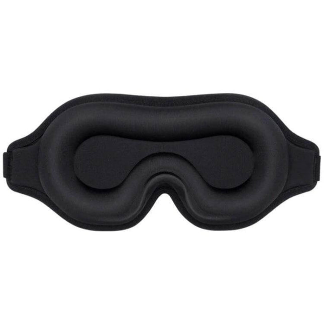 3D Eye Mask for Sleep, Breathable Memory Foam, Ergonomic Nose Bridge in black — contoured 15mm eye sockets, 25mm thickness for lashes and comfort
