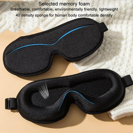 3D Eye Mask for Sleep, Breathable Memory Foam, Ergonomic Nose Bridge - black breathable memory foam sleep mask with 3D eye sockets