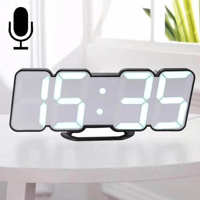 3D LED Colorful Digital Alarm Clock With Remote Control For Nightstand showing large 115-color LED time display on bedside table