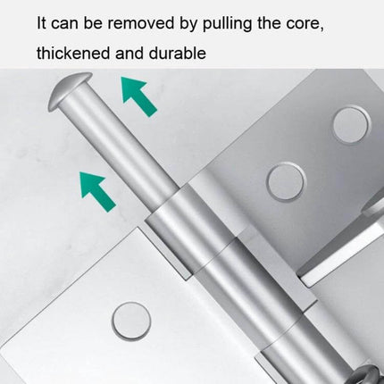 4 Inch Multifunction Door Closer Hinge For Cabinets And Doors Steel Silver - close-up of removable core pin and thickened steel hinge mechanism