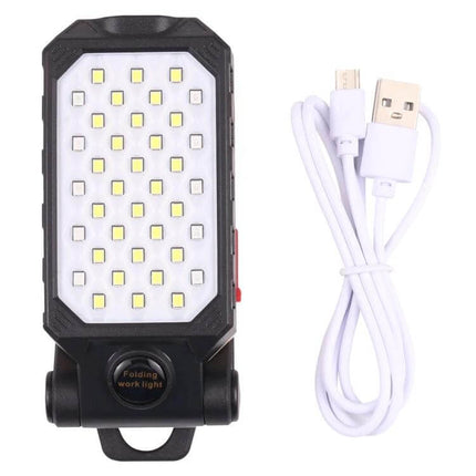 4 Modes LED Work Light With Magnetic Base For Home Tasks – compact rechargeable work light with foldable hook and USB cable