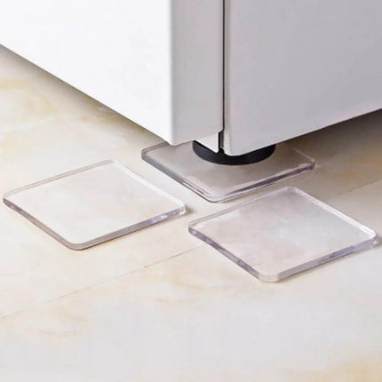 4 Pack Transparent Washing Machine Silicone Pads For Vibration Reduction under washer feet on hard floor, transparent self-adhesive vibration-dampening pads